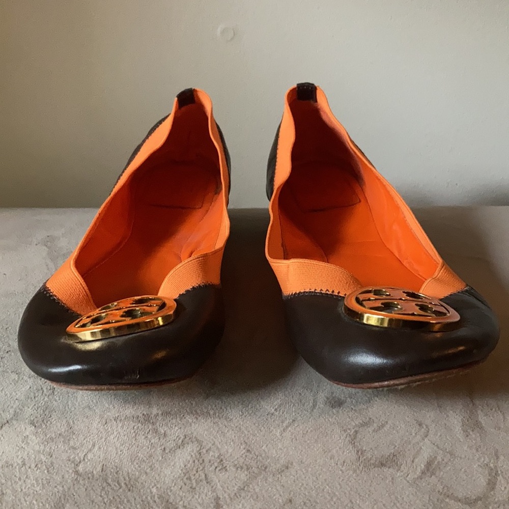 Tory Burch brown and orange ballet flats. Size 9 - Picture 5 of 7